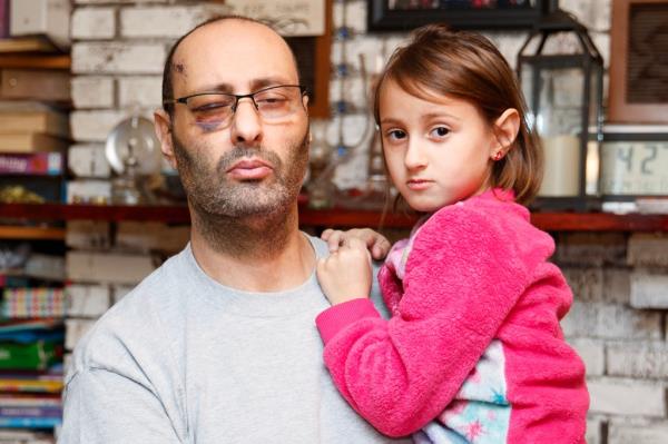 A family photo of injured dad, Guy Seth and daughter, Zoey.